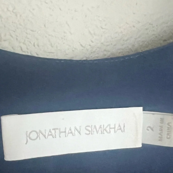 Jonathan Simkhai Priscilla Palm Print Sleeveless V-Neck Midi Dress Blue Women 2 - Picture 8 of 12